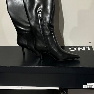 INC International Concepts Black Jackson Over the Knee Heeled Boots